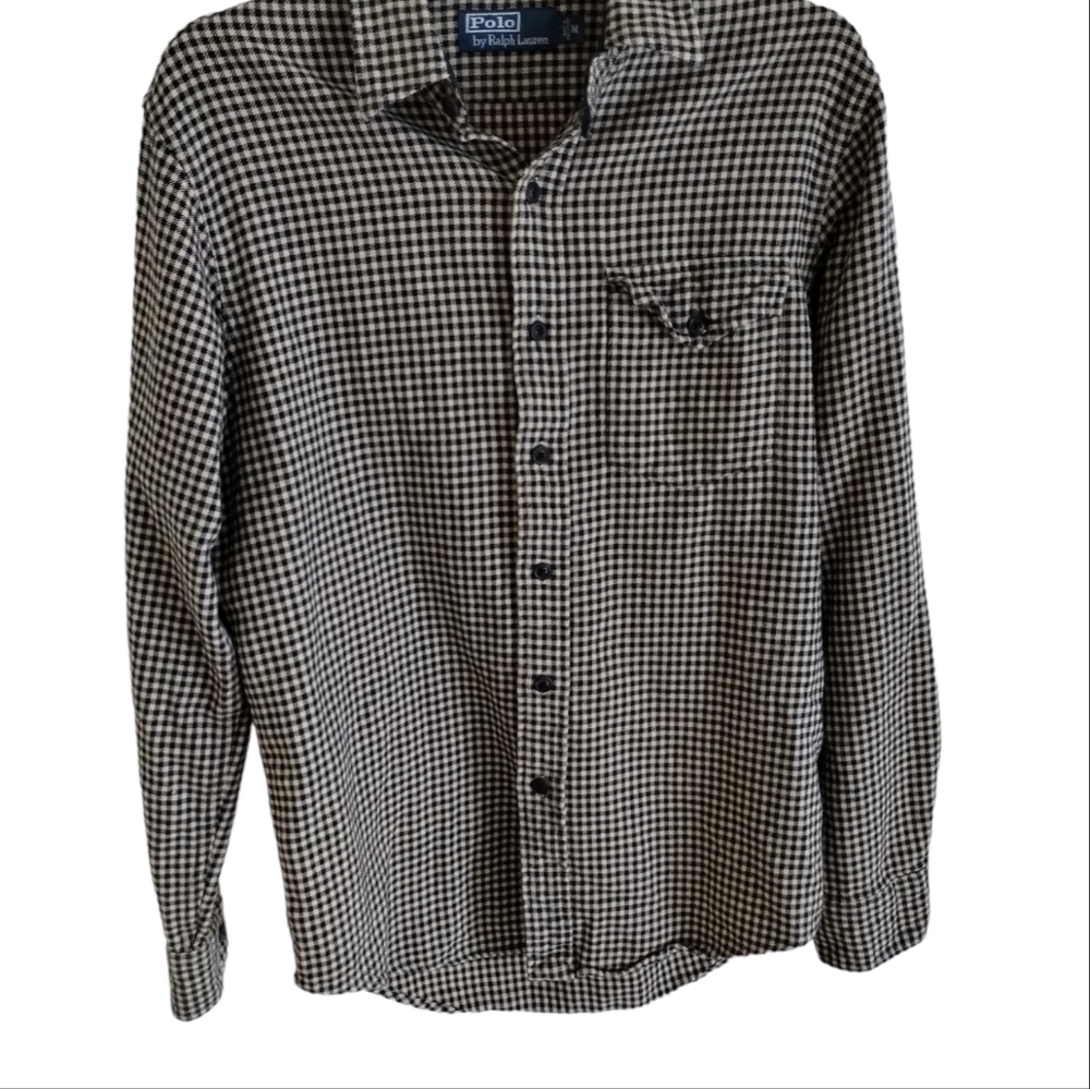 Polo Ralph Lauren Plaid Flannel Shirt Elbow Patch Med… Gem